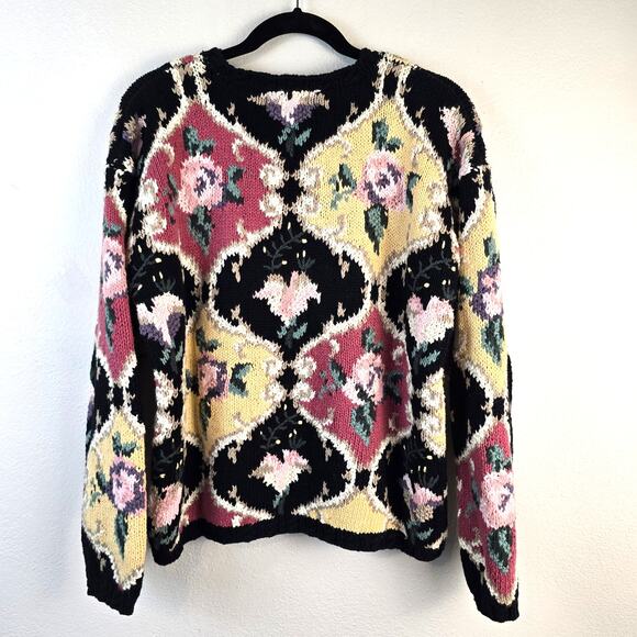 Vintage First Concepts Hand Knitted Sweater Women's M Cottagecore Grannycore - Picture 2 of 10